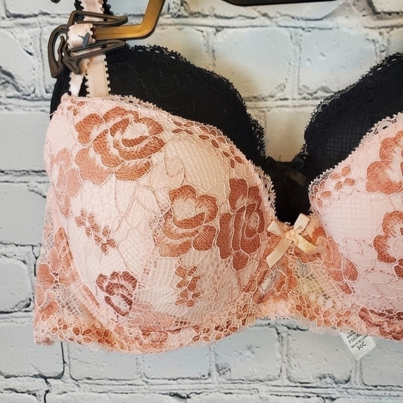 FELINA 2 pack lace contour Bras 36C NWT Pink Black - Picture 4 of 8